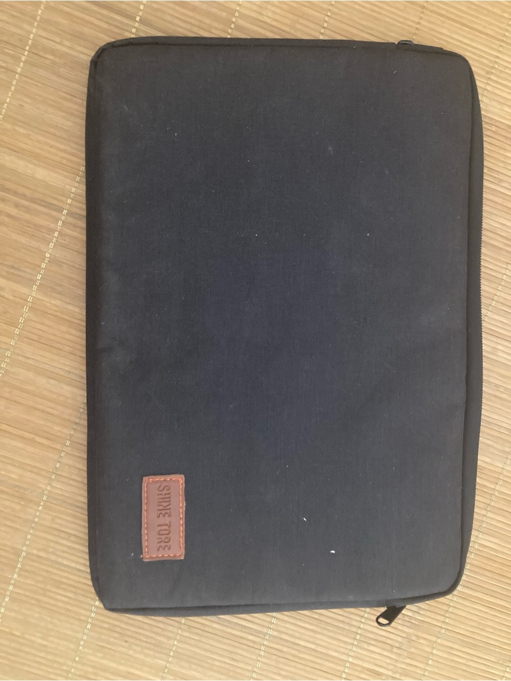 Slim Black Laptop Sleeve with Contrast Patch